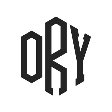 ORY Logo Design. Initial Letter ORY Monogram Logo using Hexagon shape clipart