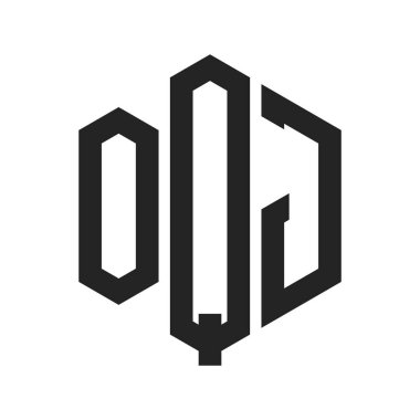 OQJ Logo Tasarımı. Altıgen şekilli ilk Harf OQJ Monogram Logosu