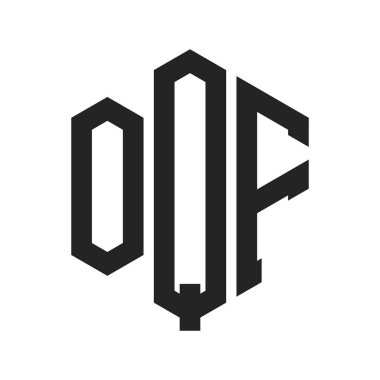 OQF Logo Tasarımı. İlk Harf OQF Monogram Logosu Hexagon şekli ile