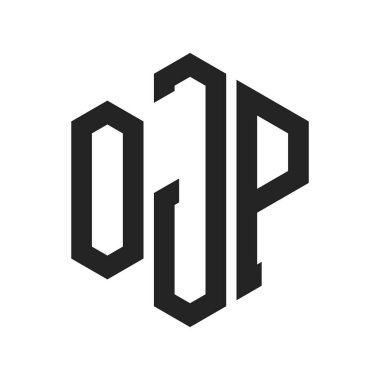 OJP Logo Design. Initial Letter OJP Monogram Logo using Hexagon shape clipart