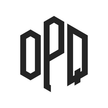 OPQ Logo Tasarımı. Baş Harf OPQ Monogram Logosu Altıgen şekli ile