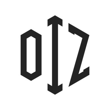 OIZ Logo Design. Initial Letter OIZ Monogram Logo using Hexagon shape clipart