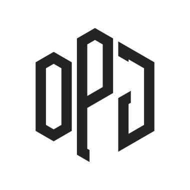 OPJ Logo Tasarımı. Altıgen şekil kullanan ilk Harf OPJ Monogram Logosu