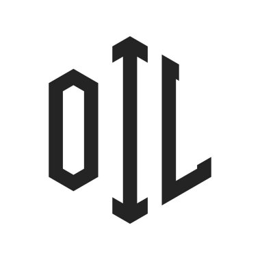 Petrol Logosu Tasarımı. Altıgen şekilli ilk Harf OIL Monogram Logosu