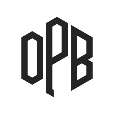 OPB Logo Tasarımı. Altıgen şekilli OPB Baş Harfi Monogram Logosu