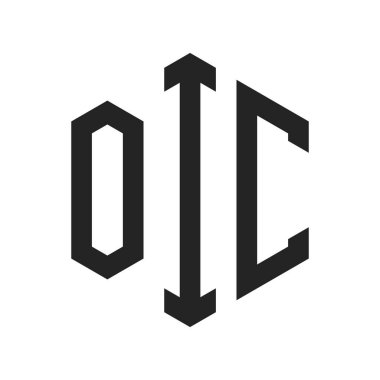 OIC Logo Design. Initial Letter OIC Monogram Logo using Hexagon shape clipart