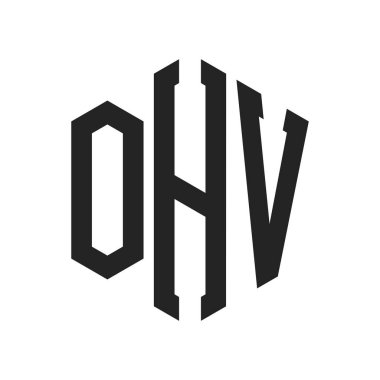 OHV Logo Design. Initial Letter OHV Monogram Logo using Hexagon shape clipart