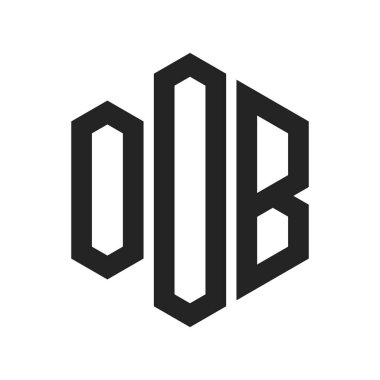 Kadın Doğum Logosu Tasarımı. Altıgen şekilli ilk Harf OOOB Monogram Logosu