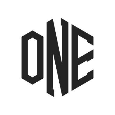 Tek logo tasarımı. Altıgen şekilli İlk Harf Bir Monogram Logosu