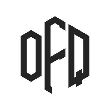 OFQ Logo Tasarımı. İlk Harf OFQ Monogram Logosu Hexagon şekli ile