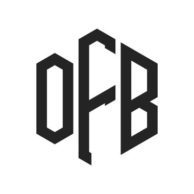 OFB Logo Tasarımı. Altıgen şekilli ilk Harf OFB Monogram Logosu