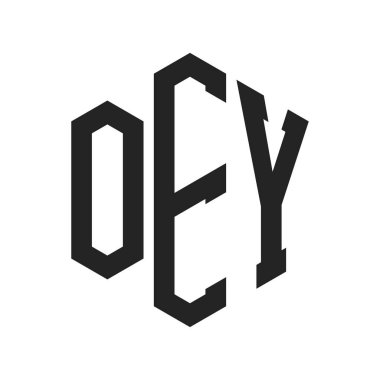 OEY Logo Design. Initial Letter OEY Monogram Logo using Hexagon shape clipart