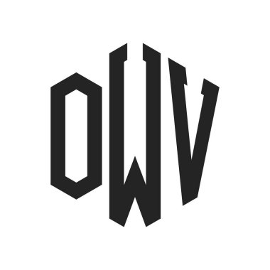 OWV Logo Tasarımı. İlk Harf OWV Monogram Logosu Hexagon şekli ile