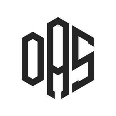 OAS Logo Tasarımı. Altıgen şekilli ilk Harf OAS Monogram Logosu
