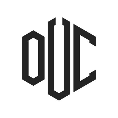 OUC Logo Tasarımı. Altıgen şekil kullanan İlk Harf OUC Monogram Logosu