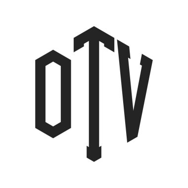 OTV Logo Design. Initial Letter OTV Monogram Logo using Hexagon shape clipart