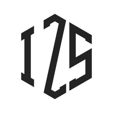 IZS Logo Tasarımı. Altıgen şekilli İlk Harf IZS Monogram Logosu
