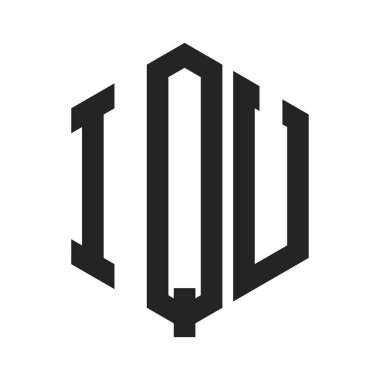 IQU Logo Tasarımı. Altıgen şekilli ilk Harf IQU Monogram Logosu