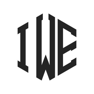 IWE Logo Tasarımı. Altıgen şekilli ilk Harf IWE Monogram Logosu