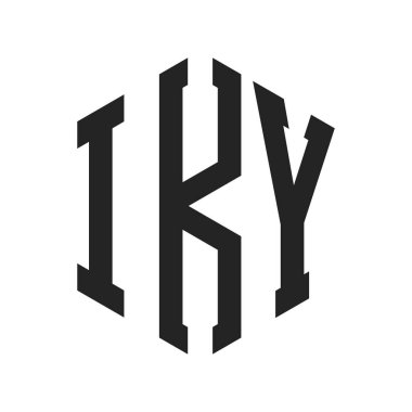 IKY Logo Design. Initial Letter IKY Monogram Logo using Hexagon shape clipart
