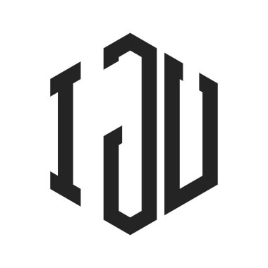 IJU Logo Design. Initial Letter IJU Monogram Logo using Hexagon shape clipart