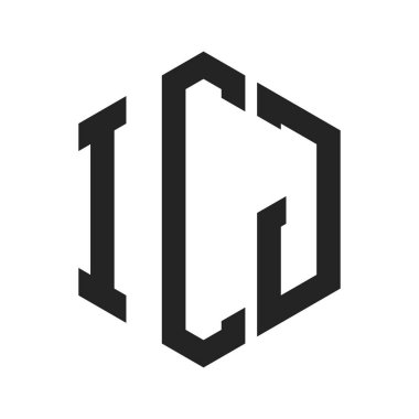 ICJ Logo Design. Initial Letter ICJ Monogram Logo using Hexagon shape clipart