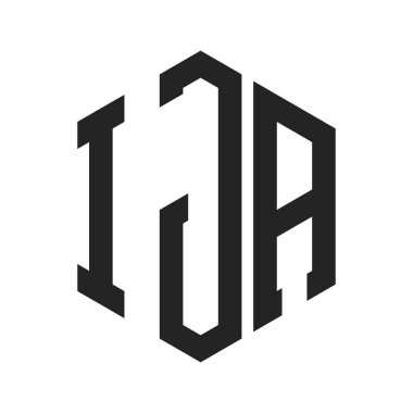 IJA logo tasarımı. Altıgen şekilli ilk Harf IJA Monogram Logosu