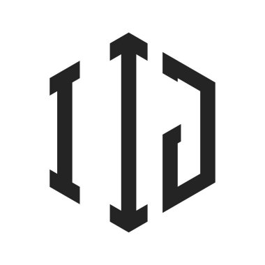 LJ Logo Tasarımı. Altıgen şekilli ilk Harf IIJ Monogram Logosu