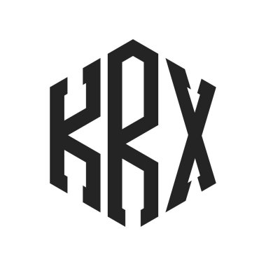 KRX Logo Design. Initial Letter KRX Monogram Logo using Hexagon shape clipart
