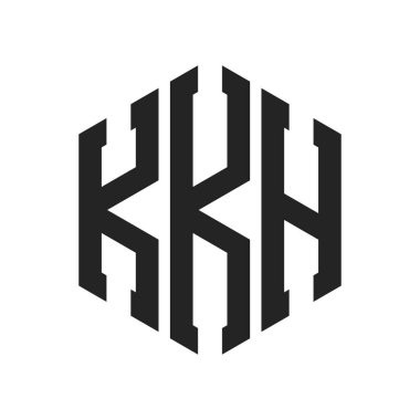 KKH Logo Tasarımı. İlk Harf KKH Monogram Logosu Hexagon şekli ile
