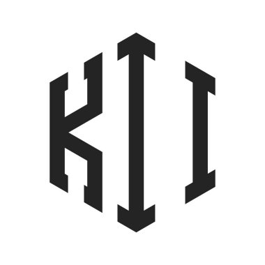 KII Logo Tasarımı. Altıgen şekil kullanan İlk Harf KII Monogram Logosu