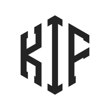 KIF Logo Design. Initial Letter KIF Monogram Logo using Hexagon shape clipart
