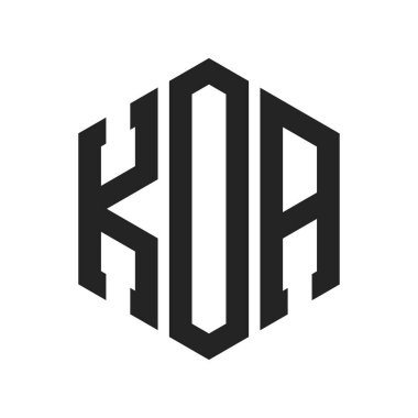 KOA Logo Design. Initial Letter KOA Monogram Logo using Hexagon shape clipart