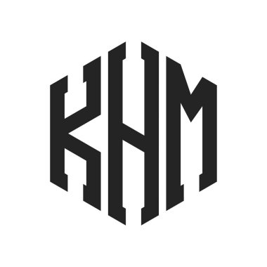 KHM Logo Design. Initial Letter KHM Monogram Logo using Hexagon shape clipart