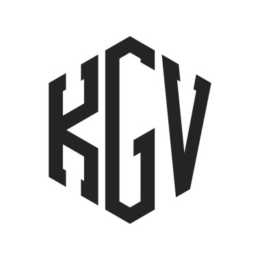 KGV Logo Tasarımı. İlk Harf KGV Monogram Logosu Hexagon şekli ile