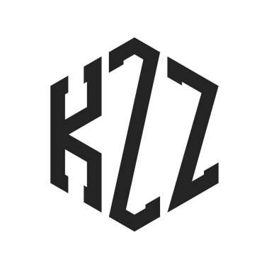 KZZ Logo Tasarımı. İlk Harf KZZ Monogram Logosu Hexagon şekli ile