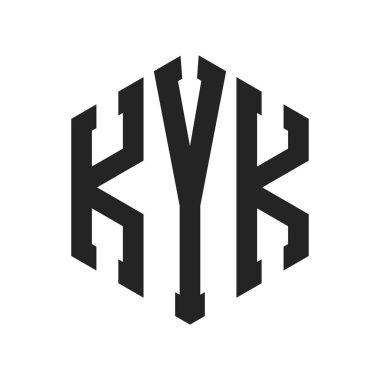 KYK Logo Tasarımı. İlk Harf KYK Monogram Logosu Hexagon şekli ile