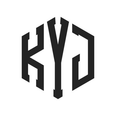KYJ Logo Tasarımı. Altıgen şekil kullanan ilk Harf KYJ Monogram Logosu