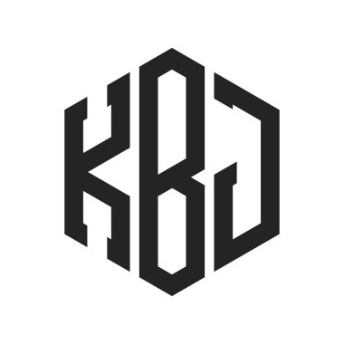 KBJ Logo Tasarımı. İlk Harf KBJ Monogram Logosu Hexagon şekli ile