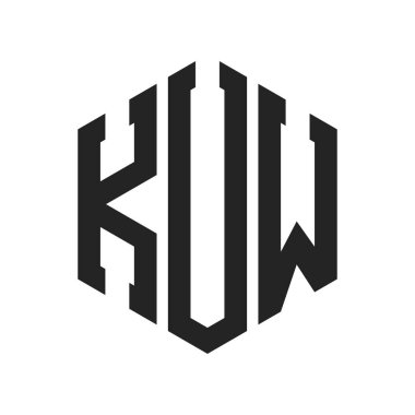 KUW Logo Tasarımı. Altıgen şekil kullanan ilk Harf KUW Monogram Logosu