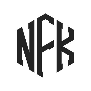 NFK Logo Tasarımı. Altıgen şekilli NFK Baş Harfi Monogram Logosu