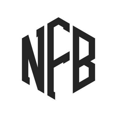 NFB Logo Tasarımı. Altıgen şekilli NFB Baş Harfi Monogram Logosu