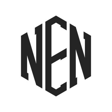 NEN Logo Design. Initial Letter NEN Monogram Logo using Hexagon shape clipart