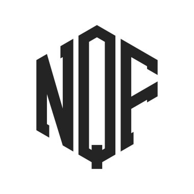 NQF Logo Tasarımı. İlk Harf NQF Monogram Logosu Hexagon şekli ile