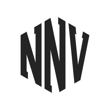 NNV Logo Tasarımı. İlk Harf NNV Monogram Logosu Hexagon şekli ile