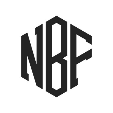 NBF Logo Tasarımı. Baş Harf NBF Monogram Logosu Hexagon şekli ile