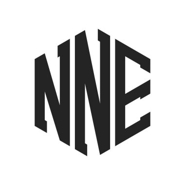 NNE Logo Tasarımı. Altıgen şekilli NNE Baş Harfi Monogram Logosu