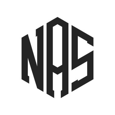 NAS Logo Tasarımı. Altıgen şekilli Baş Harf NAS Monogram Logosu