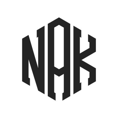 NAK Logo Tasarımı. Altıgen şekilli İlk Harf NAK Monogram Logosu