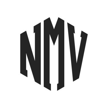 NMV Logo Tasarımı. İlk Harf NMV Monogram Logosu Hexagon şekli ile